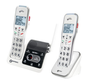 Verstärktes 50dB schnurloses Digitaltelefon mit Gegensprechanlage + ein schnurloser Zusatzhörer
