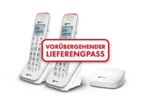 Digitales verstärktes Schnurlostelefon mit separater DECT-Basisstation + zwei Mobilteilen