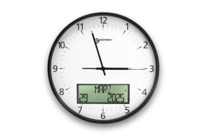 Analoge Design Funkuhr mit digitalem Display & Vollwortanzeige