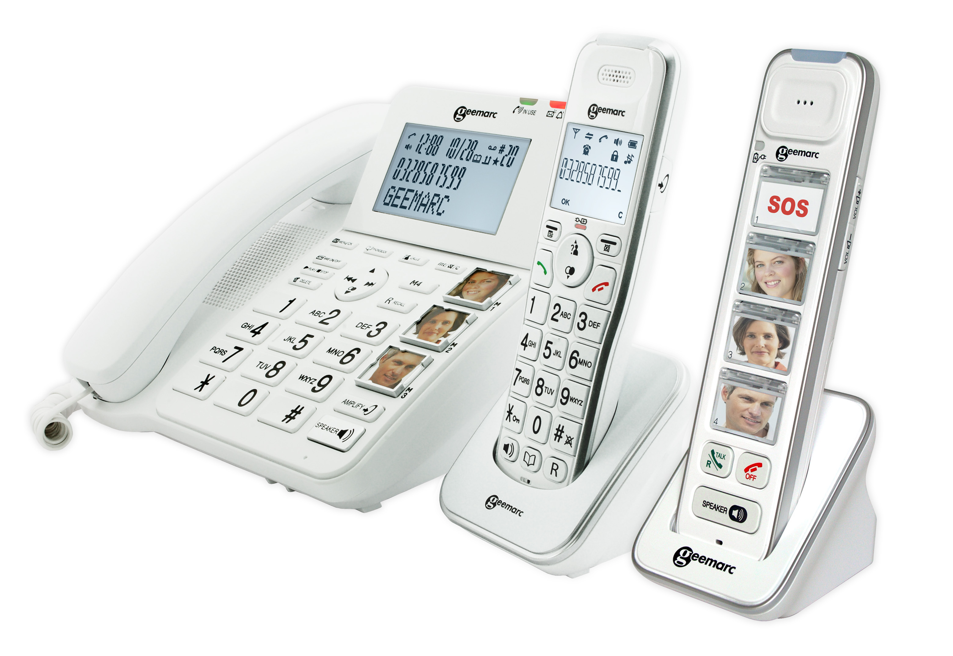Téléphone à gros boutons, téléphone fixe filaire à gros boutons pour  personnes âgées, téléphones amplifiés pour personnes âgées malentendantes