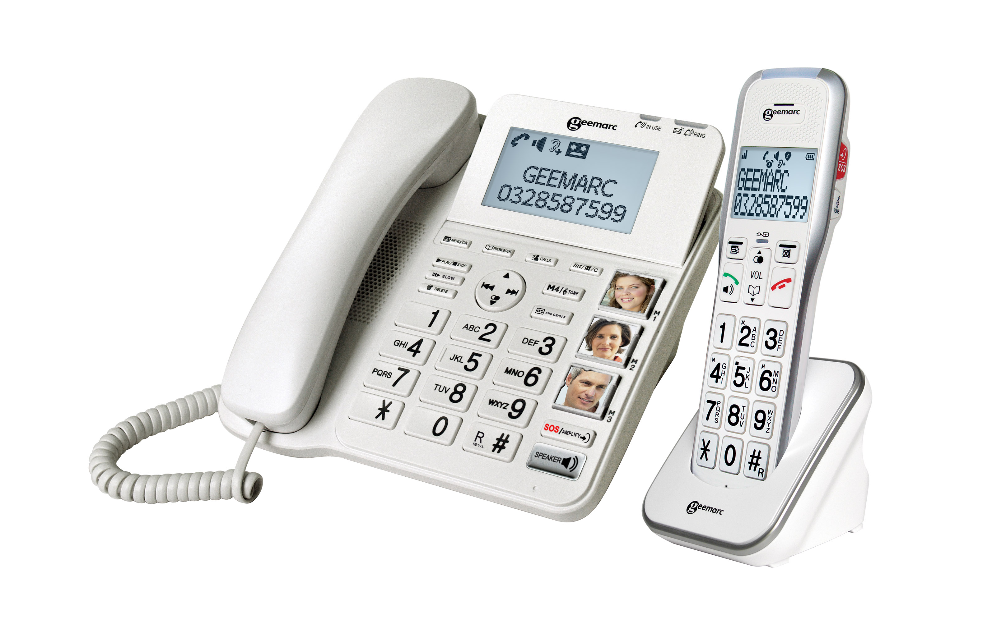 Geemarc - AMPLIDECT 595-2 : Duo de Téléphones fixes sans fil