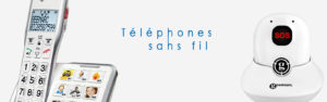 Téléphone sans fil senior amplifié 50db Geemarc AMPLIDECT 260 DUO guidage  vocal