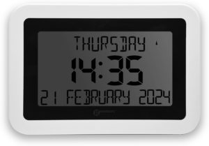 Easy read clock with non abbreviated words
